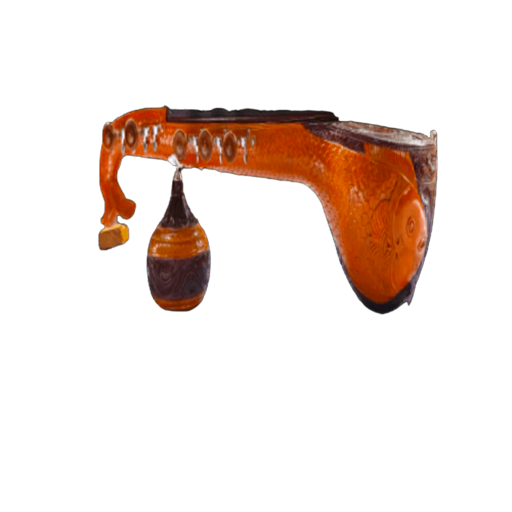 Traditional Handcrafted Thanjavur Fish Emblemed Classic Deep Ekanta Veena