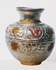 Traditional Kalash With Om Banaras Metal Repousse