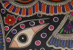 Traditional Madhubani Painting of an Elephant Face on Khadi Paper