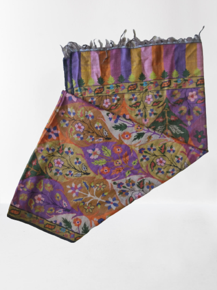 Traditional Multicolour Floral Design Kani Shawl