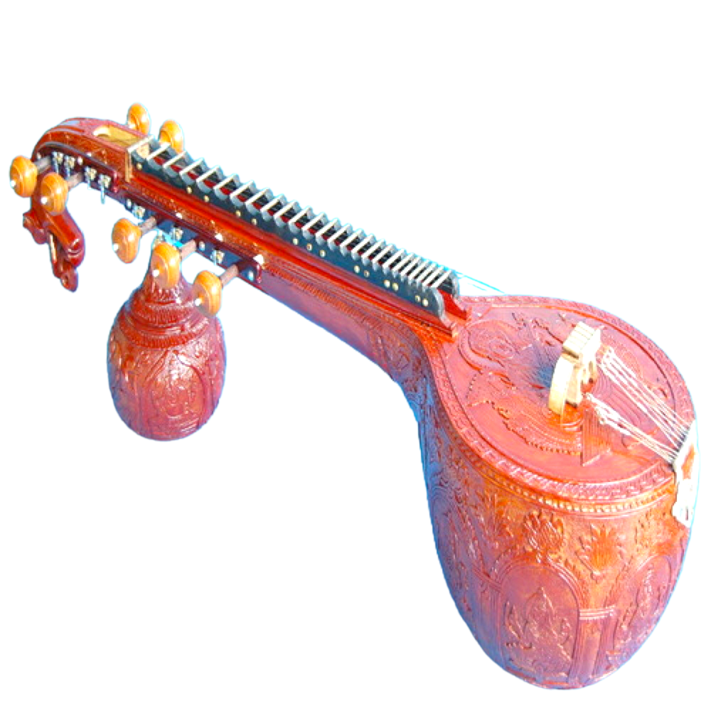 Traditional Thanjavur veena carving design of Astalakshmi with Thiruvachi