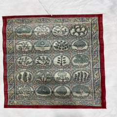 Tree Of Life Palm Leaf Engraving Odisha Patchithra (12x15inch)