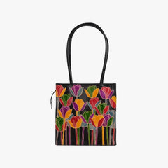 Trendy Multicolour Tote Leather Handbag