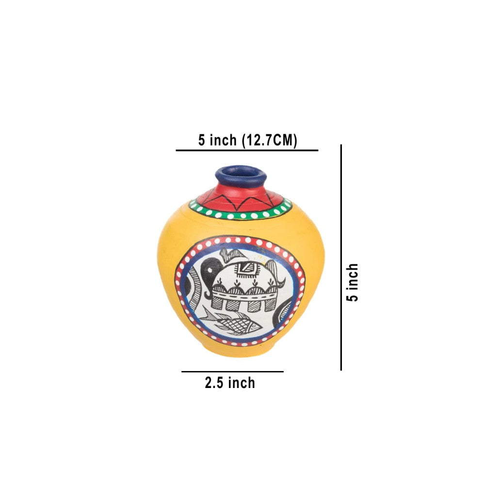 Tribal Blue Terracota vase