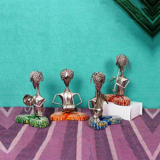 Tribal Musicians Figurine Set Of 4