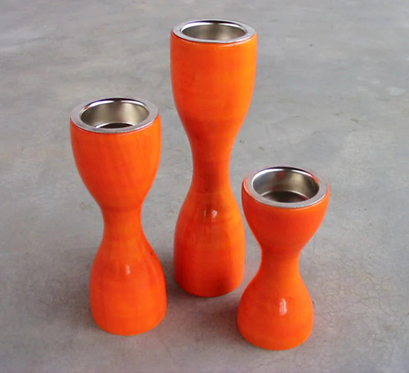 Triune Candle Holders set of 3 - Orange