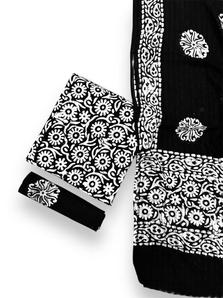Ujjain Batik Print Black Suit & Dress Materials Style 2