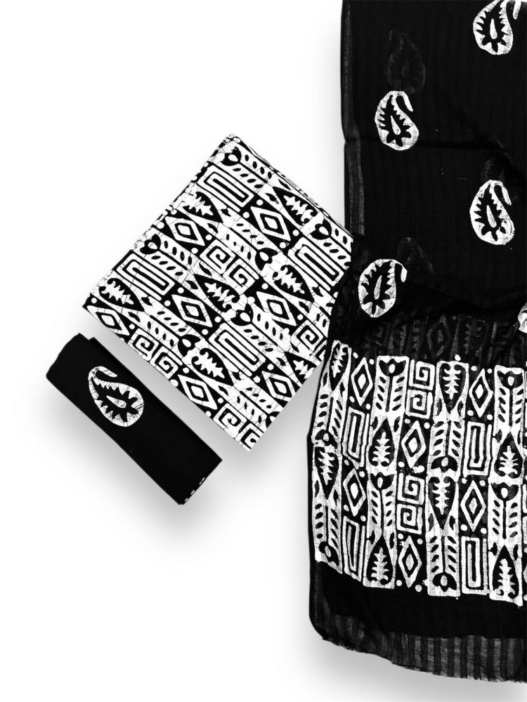 Ujjain Batik Print Black Suit & Dress Materials Style 3