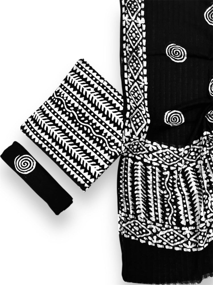 Ujjain Batik Print Black Suit & Dress Materials Style 4