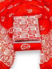 Ujjain Batik Print Orange Suit & Dress Materials Style 1