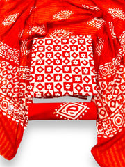 Ujjain Batik Print Orange Suit & Dress Materials Style 2
