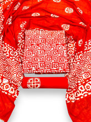 Ujjain Batik Print Orange Suit & Dress Materials Style 3
