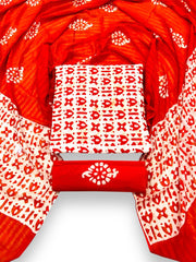 Ujjain Batik Print Orange Suit & Dress Materials Style 4