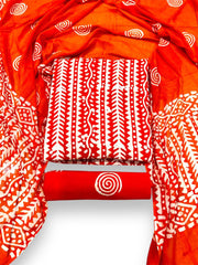 Ujjain Batik Print Orange Suit & Dress Materials Style 5