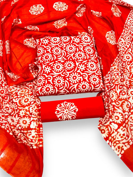 batik print dress material with chiffon dupatta Batik Salwar Suit Material Avishya.com
