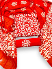 Ujjain Batik Print Orange Suit & Dress Materials Style 6