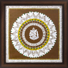 Uttarakhand Aipan Art Lord Ganpati ji on Wood Style 2