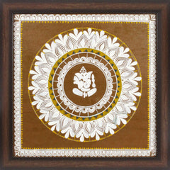 Uttarakhand Aipan Art Lord Ganpati ji on Wood Style 4