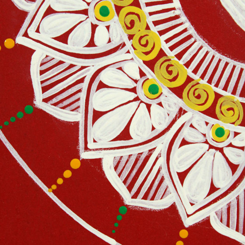 Uttarakhand Aipan Art Om on Wood Style 3