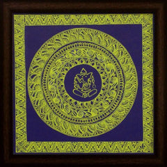 Uttarakhand Aipan Art on Wood Ganesha