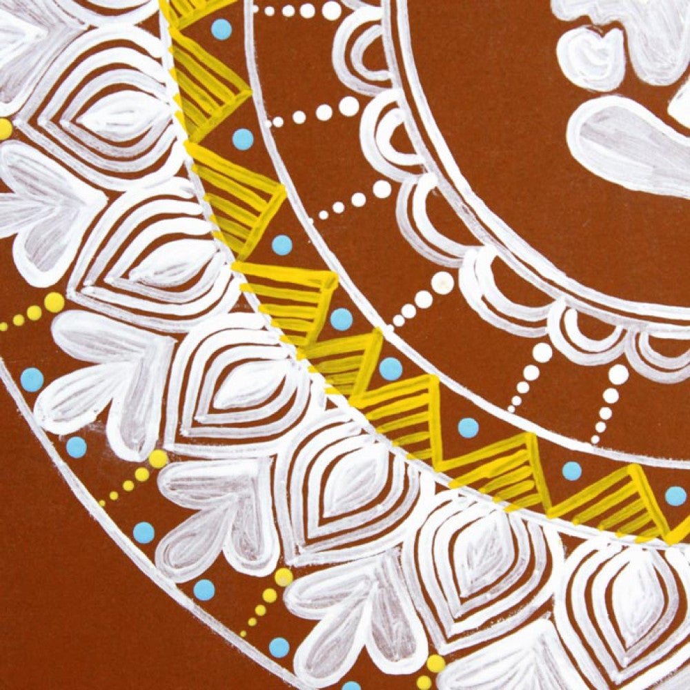 Uttarakhand Aipan Art on Wood Lord Ganesha Style 2