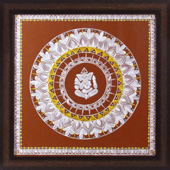 Uttarakhand Aipan Art on Wood Lord Ganesha Style 2