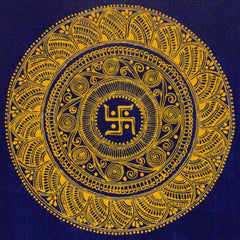 Uttarakhand Aipan Art Swastik on Wood