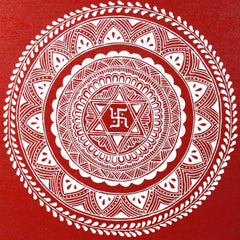 Uttarakhand Aipan Art Swastik on Wood Style 2