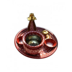 Handprinted Uttarakhand Aipan Art Decorative Puja Thali Set