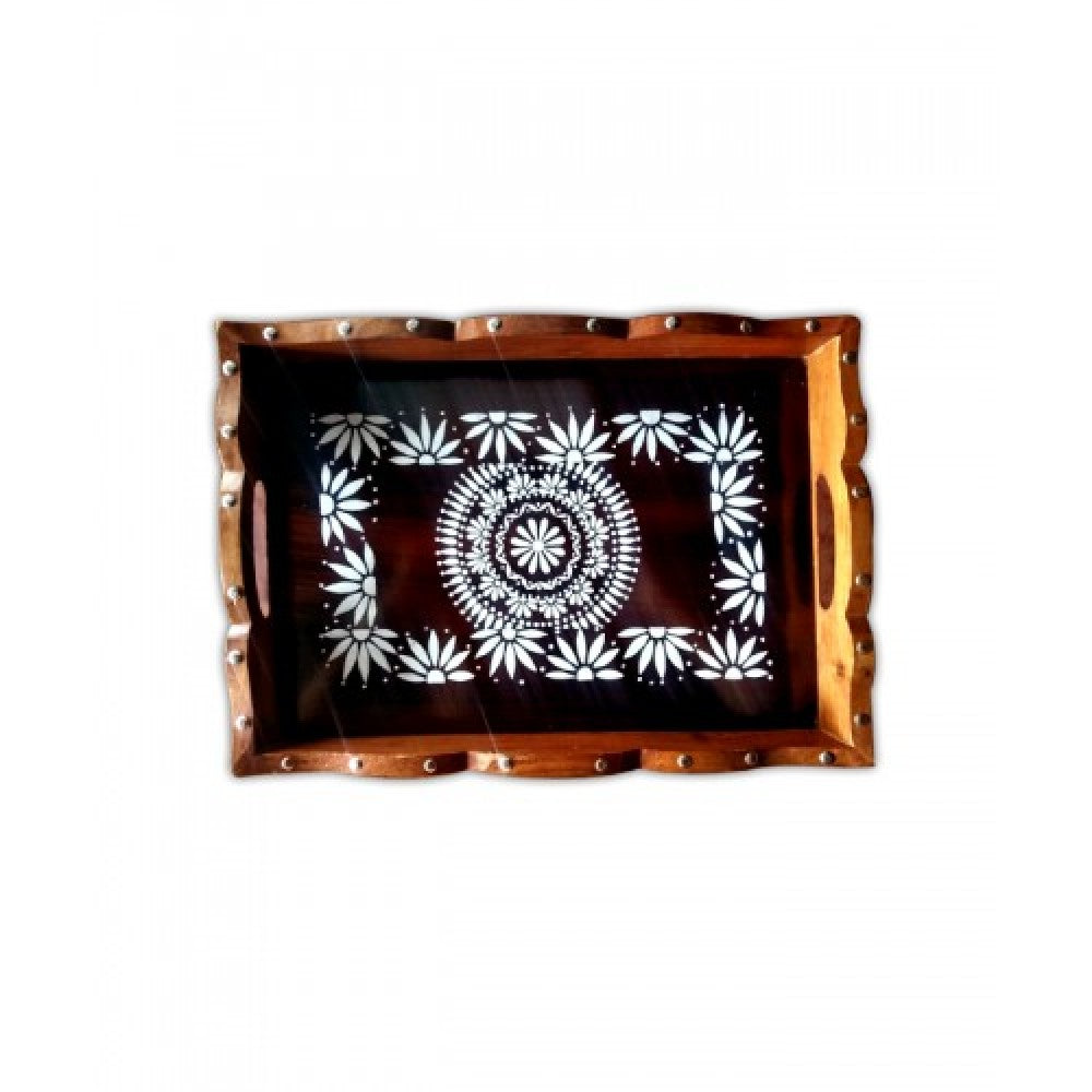 Uttarakhand Aipan Art Hanpainted Wooden Tray