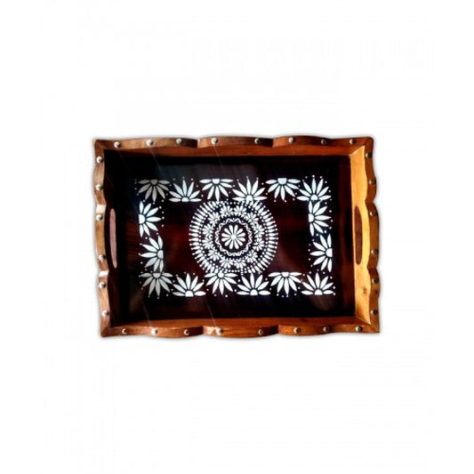 Uttarakhand Aipan Art Hanpainted Wooden Tray