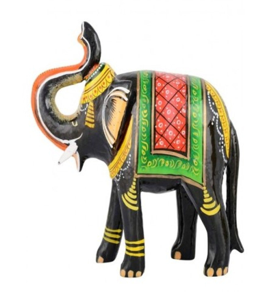 Varanasi Wooden Lacquerware & Toys Colorful Elephant By Om Handicrafts