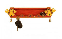 Handcrafted Varanasi Wooden Red-Yellow Key Hanger