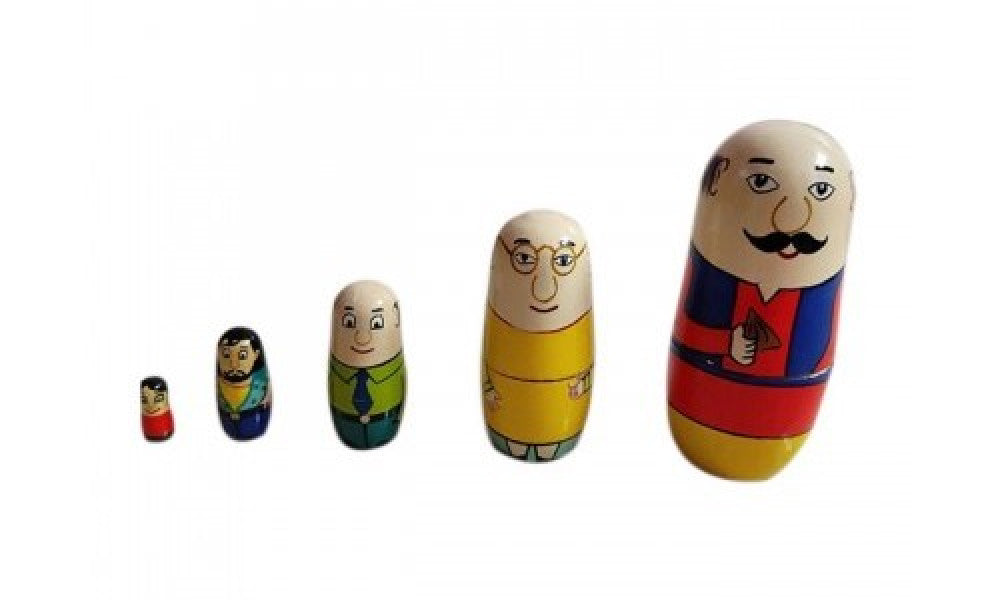 Handcrafted Varanasi Wooden Matryoshka Doll Motu-Patalu Set