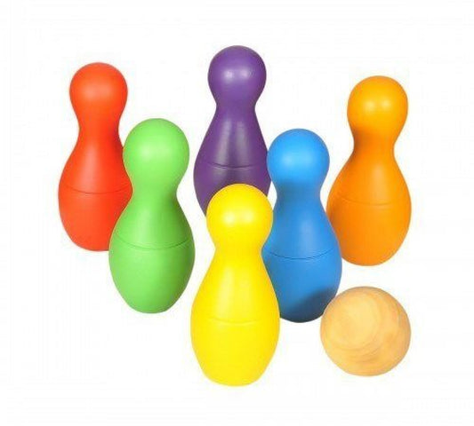Handcrafted Varanasi Wooden Lacquerware Bowling Game Set