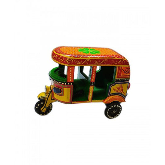 Varanasi Wooden Toy Yellow Auto-Rickshaw