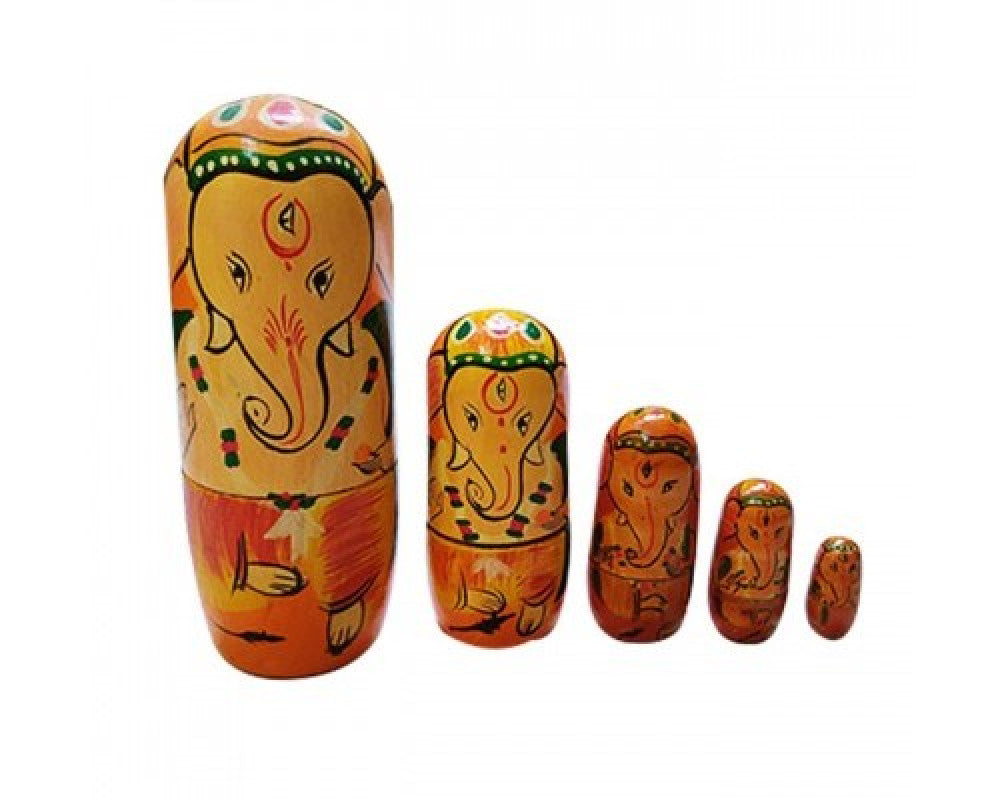 Varanasi Wooden Lacquerware Matryoshka Ganesha Doll