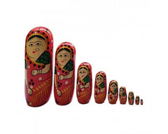 Varanasi Wooden Lacquerware Matryoshka Doll Showpiece Set Of 10