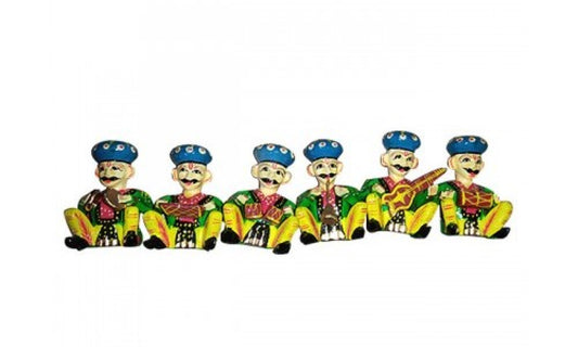 Varanasi Wooden Toy Rajasthani Sitting Musician Set Of 6