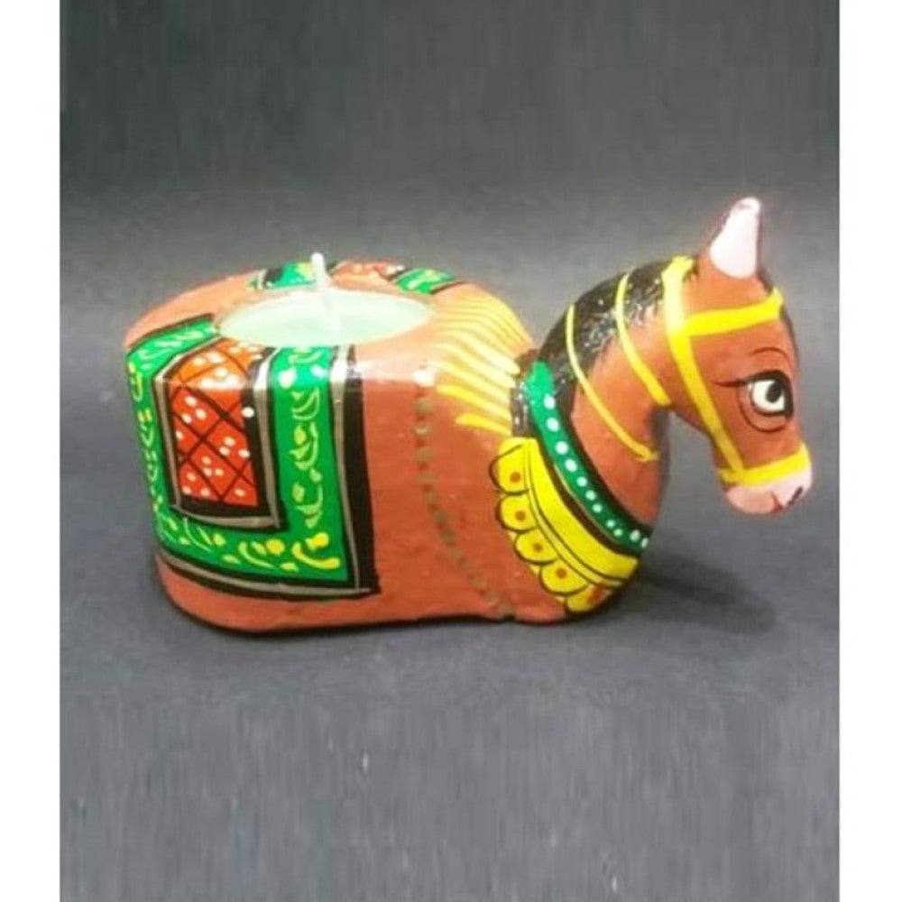 Varanasi Wooden Tea Light Candle Holder Horse Design