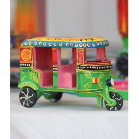 Varanasi Wooden Lacquerware Auto-rickshaw Toy For Kids