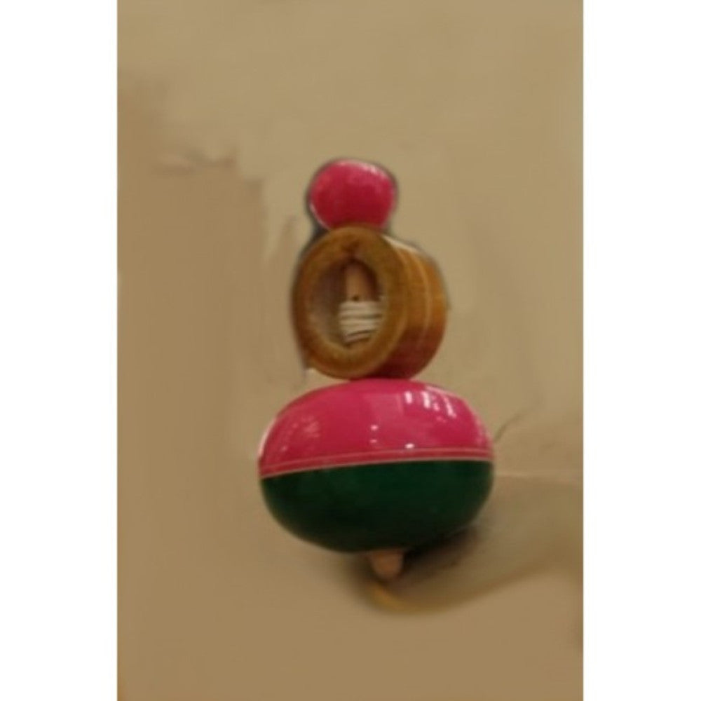 Varanasi Wooden Lacquerware & Toys Lattu/Top For Kids