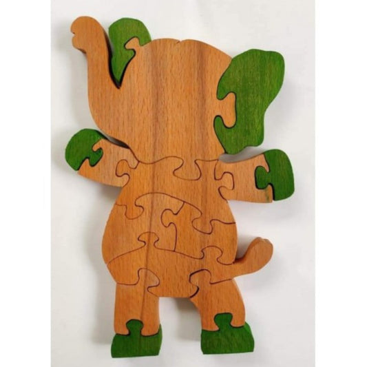 Varanasi Wooden Lacquerware & Toys Elephant Shape Puzzle