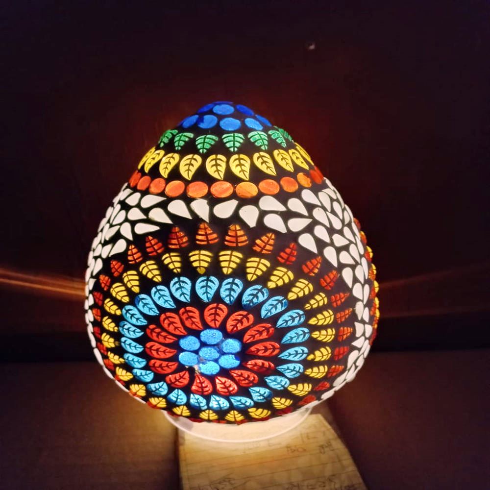 Vibrant Colour Oval Shape Glass lamp