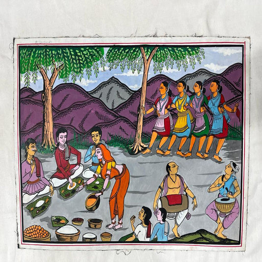 Villagers Festivity Patchithra (10x12inch)