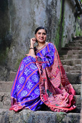 Violet Odisha Ikkat Saree