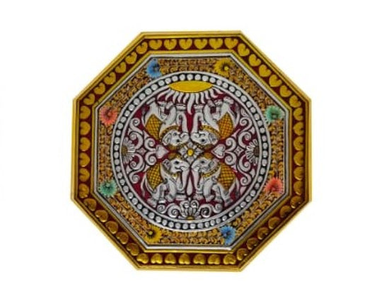 Wall hanging with the 4 Elephants Hand painted