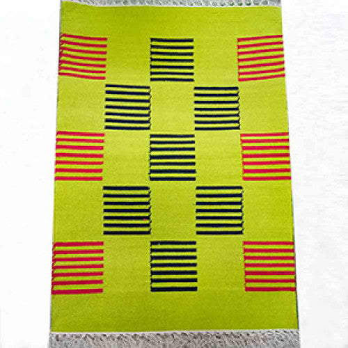 Handwoven Interlock Design Cotton Warangal Durries