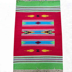 Handwoven Interlock Design Cotton Warangal Durries