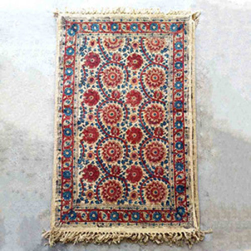 Handwoven Kalamkari Design Cotton Warangal Durries
